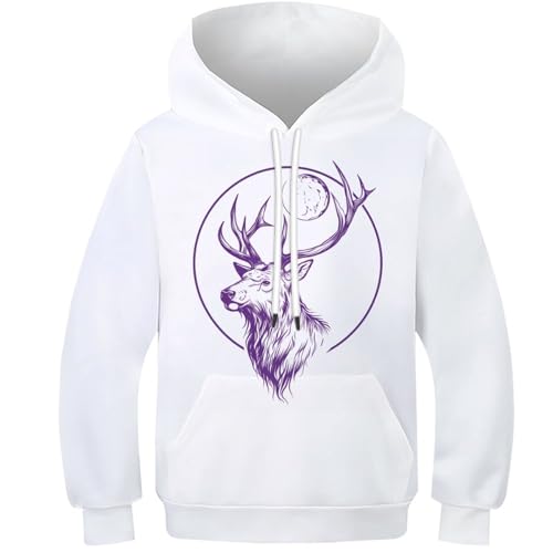 Sweat-shirt à capuche motif wapiti magique 3D, le cadeau parfait pour enfant 8-10Y