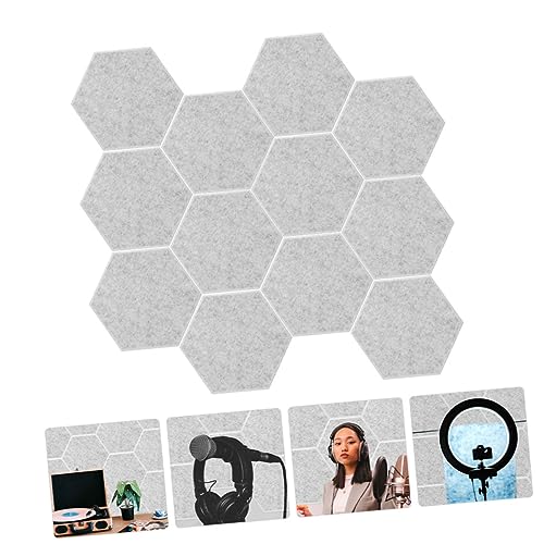 VICASKY 12pcs paneles hexagonales para aislamiento acústico para paredes, techos y puertas, reducción de ruido para estudios en casa y oficinas miniatura 4