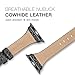 SWEES Genuine Leather Band Compatible for Apple Watch 41mm 38mm 40mm, Shiny Glitter Matte Slim Thin Leather Strap Compatible with iWatch Series 7 6 5 4 3 2 1 SE Sport Edition Women, Glistening Black