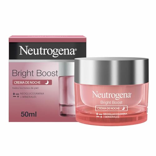 Neutrogena Bright Boost Crema de Noche hidratante (1 x 50 ml), crema facial regeneradora con neoglucosamina y minerales, cuidado facial para una piel luminosa y uniforme