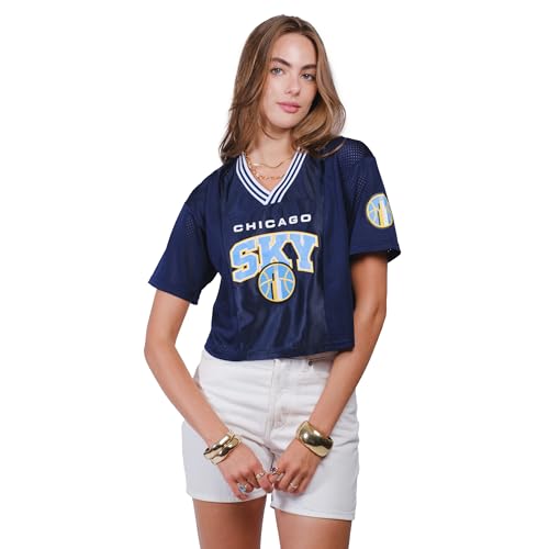 Ultra Game WNBA Official Womens Super Soft Mesh Crop Top T-Shirt Chicago Sky Team Color Small