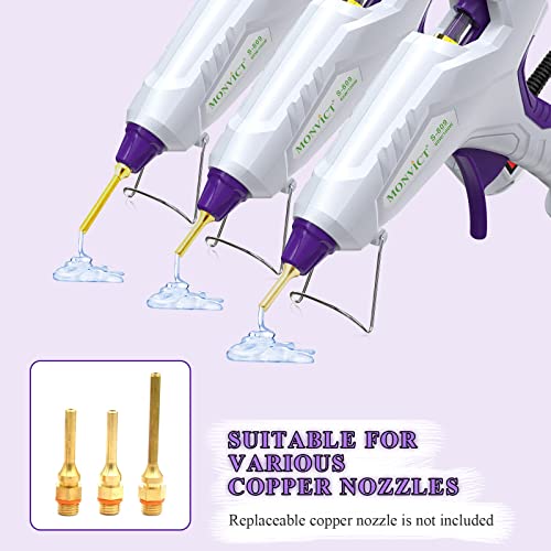 Hot Glue Gun, Full Size Glue Gun, Monvict Dual Temp Glue Guns 60/100W Base Stand Heavy Duty Melt Glue Gun Kit With 15 Pcs Glue Sticks & 3 Finger Protectors For Quick Repairs, Diy, Art & Crafts #TOP4
