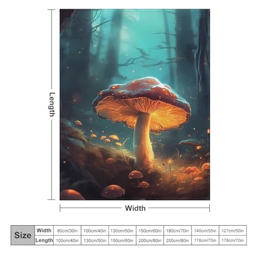 Couverture en champignon 3D cadeau original et doux pour lit et canapé
