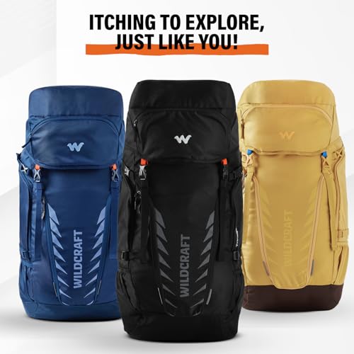 Image of Wildcraft 60 Litre Travel Pro Rucksack Travel Backpack for Mens & Womens - Blue | Unisex Travel Backpack Bag for Trekking & Hiking | Lightweight, Waterproof Travel Backpack