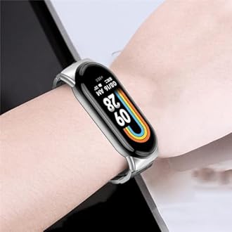 O Ozone Metal Watch Strap Compatible with Xiaomi Smart Band 10 / Band 9 / Band 8, 3 beads Stainless Steel Adjustable Smartwatch Replacement Bracelet Wristbands for Men Women