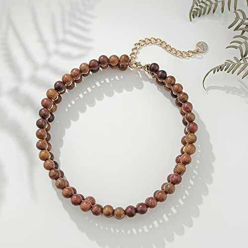 Firstmeet Beads Layer Statement Necklace Choker Bracelet Earrings Vintage Jewelry Set for Women3