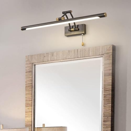 Apliques de pared para baño en metal negro de 43cm con óptica LED fina y luz cálida elegante 5