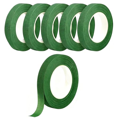Image of Asian Hobby Crafts Floral Tape Self-Adhesive, Flower Making Tapes for Stem Wrap | DIY craft supplies & Decorative Projects, Pack of 6 | Size : 1 /2 Inch Width, Approx :15 Meter