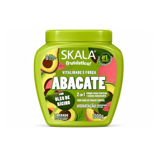 Creme de Tratamento 1Kg Bomba de Vitaminas - Abacate, Skala, Pacote de 6, Skafe
