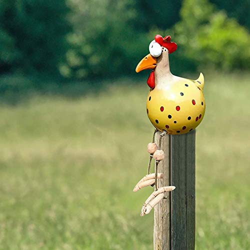 Huhu833 Keramik Huhn Gartendeko, Tierfigur Gartenstecker Handarbeit...