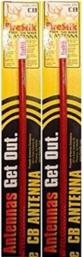 LOT OF 2 Firestik KW2-R 2' 5/8 Wave 100 Watts CB Radio Antenna (RED)