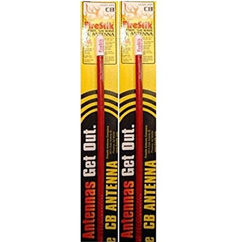 LOT OF 2 Firestik KW2-R 2' 5/8 Wave 100 Watts CB Radio Antenna (RED)