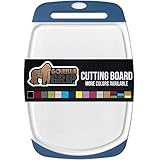 Gorilla Grip Reversible, Oversized, Thick Cutting Board, Easy Grip Handle, Deep Juice Grooves, Slip Resistant, Large Kitchen Chopping Boards for Meat, Veggies, Fruits, Dishwasher Safe, 16x11.2, Blue
