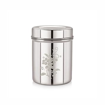 Neelam Stainless Steel 11 (22g) Lazer Etching Deep Dabba, 1400 ml, Silver