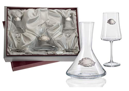 JOYERIA EL FARO | Copas de vino personalizadas | Estuche premium incluido | Brinda y celebra el amor (Copas de vino con decantador)