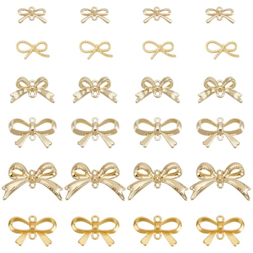 Petites boucles creuses double boucle SUNNYCLUE : 60 breloques nœud doré en vrac pour bijoux