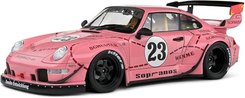 Diecast Model Car Compatible for Solido 1:18 Porsche RWB Bodykit Pink Pig 2020 S1808503