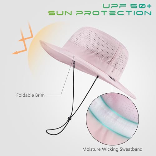 Image of UPF 50+ Bucket Sun Hat with Laser Perforated Mesh Cooling Adjustable Breathable Lightweight for Outdoor Men Women