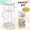 Colingmill 2-tier Plush Toy Stuffed Animal Storage Organizer with Zippered Large Stuffed Toy Holder PVC Waterproof Dustproof Cover 47. 2 Inch Stuff Animal Organizer Holder for Nursery(White) #1