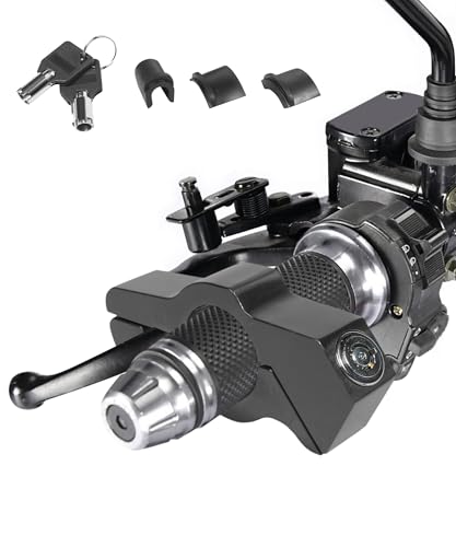 Xibao Candado Moto,Antirrobo Moto,Candado para Manillar de Motocicleta,Antirrobo con 2 Llaves,Juego de Bloqueo de Acelerador de Motocicleta,Compatible con Motocicletas,Motos Deportivas (Negro)
