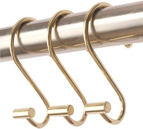 Gold Shower Curtain Hooks Rust Resistant Shower Hooks Rings for Bathroom, Set of 12 image 5