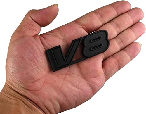 Image of 1x V8 Emblem 3D Badge Car Decal Nameplate Replacement for All Car Truck Canyon Colorad (Matte Black)
