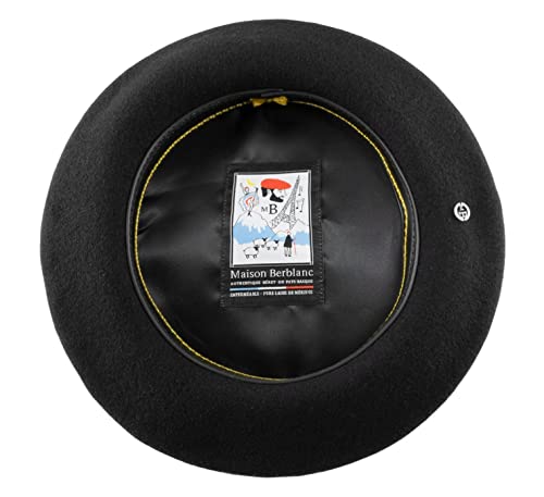 Maison Berblanc - Authentique béret Basque, Laine Merinos imperméable, Homme ou Femme Le Montmartre - Taille 57 cm thumbnail