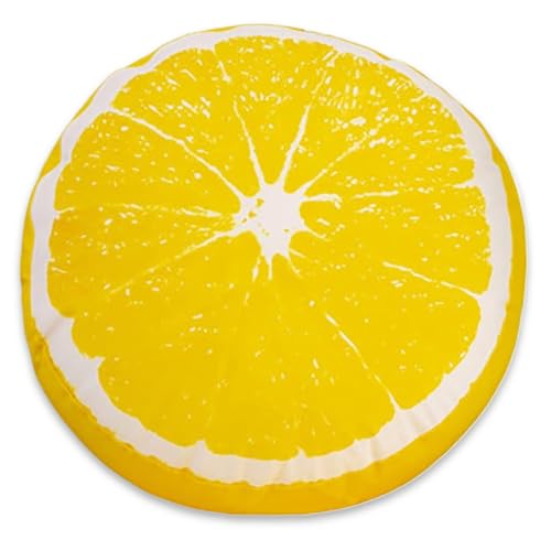 Oreiller Citron 14 Pouces coussin de sol rond en coton PP lavable