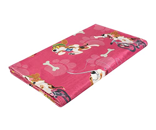 Heat Holders Fleece Pet Blanket Thick Thermal Pet Blanket | Winter Quilted Blanket with Cats & Dogs (180X200, Coral)