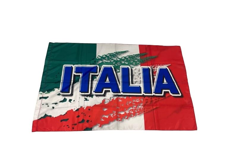 Drapeau Italie 100x150 tricolore stylisé aux finitions élégantes Scudetto