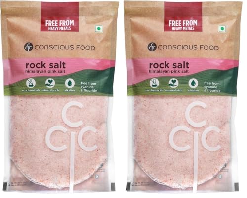 Image of Conscious Food Himalayan Pink Salt | 2 kg | Mineral Rich | Natural & Unrefined | Rock Salt | Pure Sendha Namak | No Chemicals (Pack of 2)