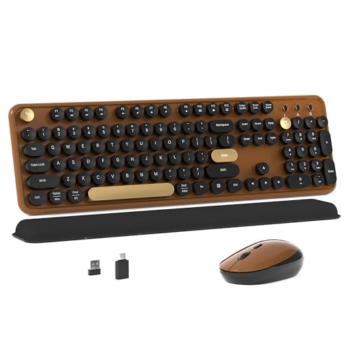 MPTOG Colorful Wireless Computer Keyboard and Mouse Combo...
