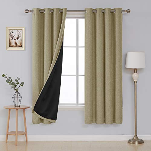 Deconovo Sound Proof Curtains Heat Blocking Grommet Blackout Window Curtains Panels for Kids