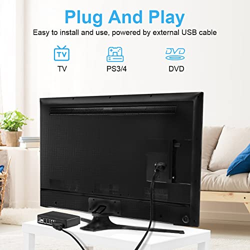 Image of AXFEE Scart to HDMI Converter, HD 720 /1080P Converter with USB Cable | All-in-One Scart to HDMI Video Audio Converter with SCART Input&HDMI Output Connector for HDTV STB VHS Xbox PS3 Sky Blu-Ray