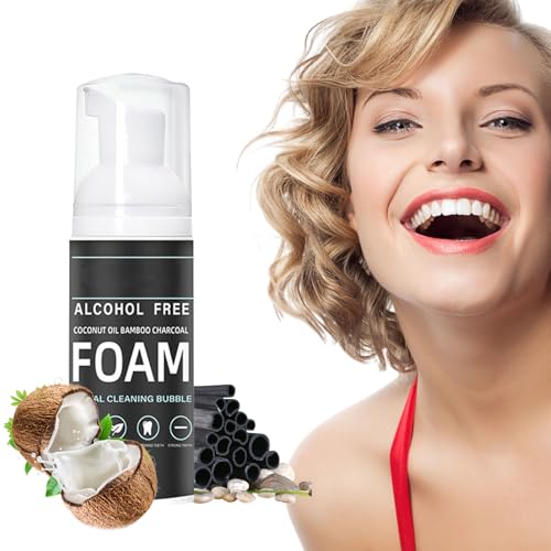 Blanqueador Dental Profesional, 60ml Mousse Espuma de la Pasta de Dientes, Activated Charcoal Toothpaste, Pasta de Dientes de Espuma de Carbón de Bambú, Pasta de Dientes Blanqueadora de Espuma