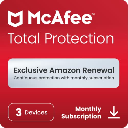 McAfee Total Protection 2024 | 3 Devices | Monthly Subscription with Automatic Renewal [Amazon Exclusive]