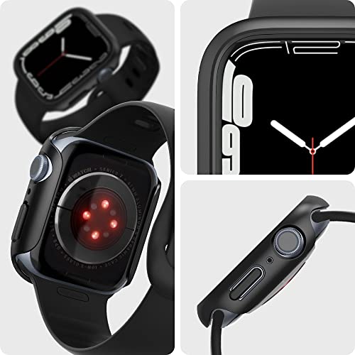 Spigen Thin Fit for Apple Watch Series 9 41mm Case, Apple Watch Series 8/7 41mm Case -Black