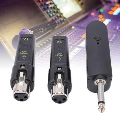 Micrófono inalámbrico 2.4G con transmisor y receptor, adaptador XLR para micrófonos dinámicos y condensadores, emparejamiento automático, baja latencia, rango de 30-50 m, carga rápida USB-C miniatura 7