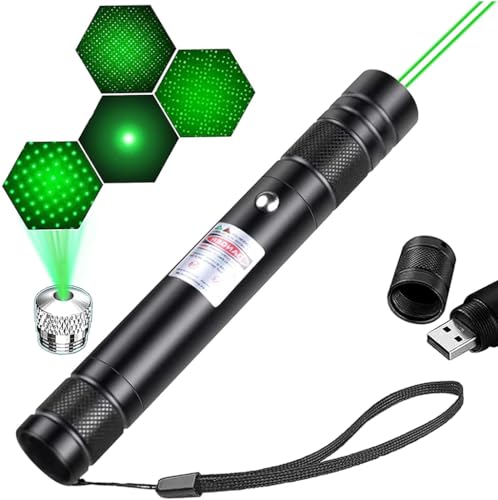 Caneta Laser Verde Ultra Forte Super Alcance a Prova D'água Recarregável Linha Verde Foco Ajustável Estrela e Linha Premium Hytalux