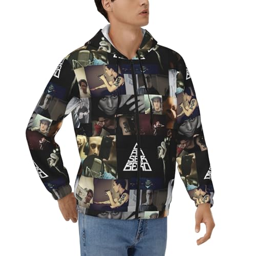 Canserberos Men's Casual Zipper Hoodie Pullover Hooded Long Sleeve Sweatshirt with Big Pockets