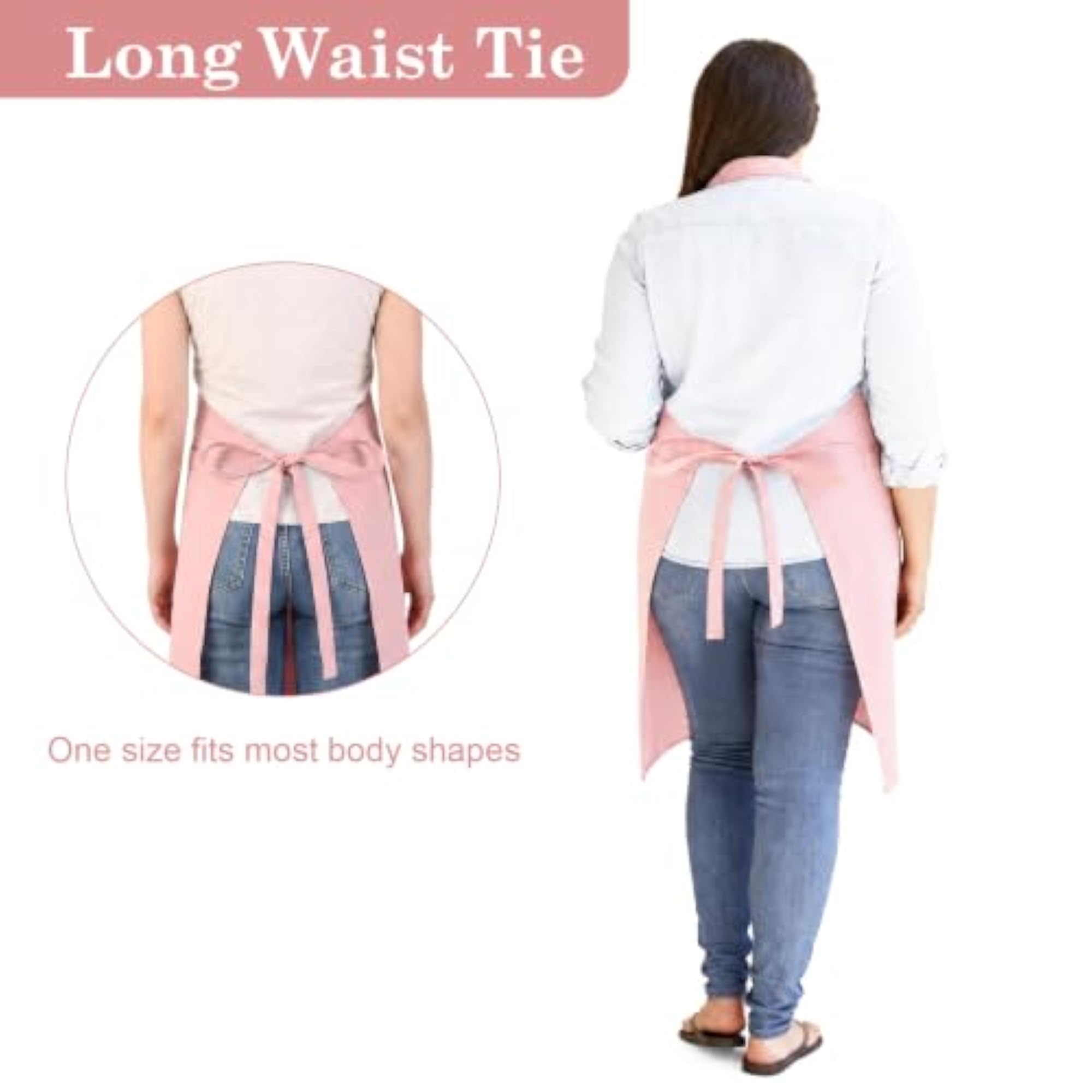 Water Oil Resistant Kitchen Apron for Women