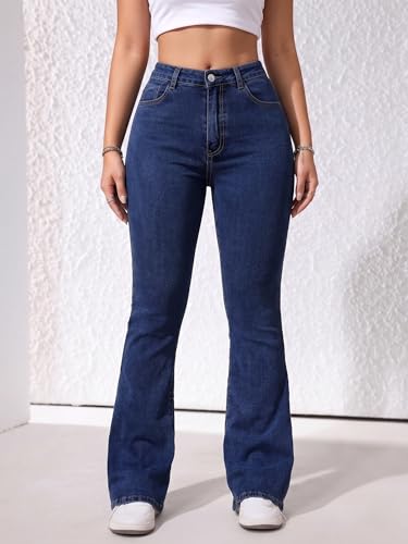 Image of Tagas High Waist Bootcut Fit Denim Jeans for Women | Stretchable Slim Fit Flared Jeans|Relaxed Fit Pant|Jeans for Womens|