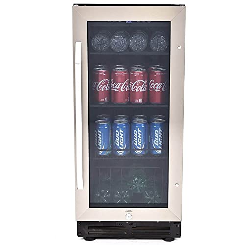 Avanti BCA3115S3S Beverage Cooler with Glass Door 72 Can Mini Refrigerator with Lock for Beer Soda Water Wine with Digital Temperature, 3.1 cu. ft, Black #1