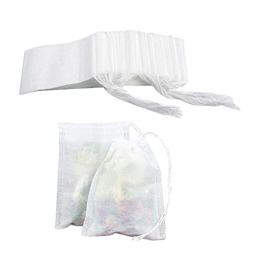 Iyalezirk 400 Piezas Bolsas de Filtro de Té Desechables No Tejidas Bolsas de Té con Filtro de Sello de CordóN VacíO (3,54 X 2,75 Pulgadas)