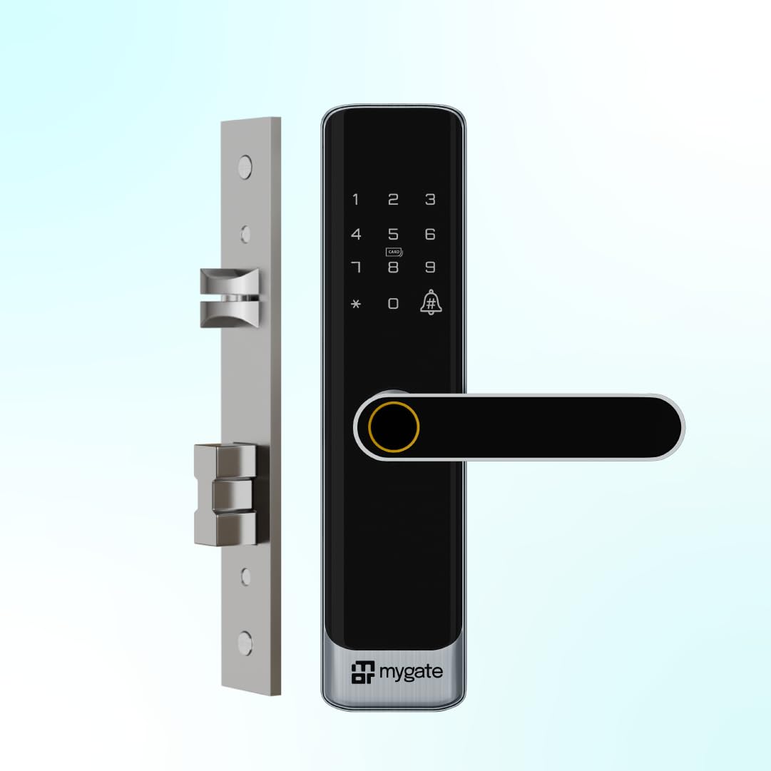 Mygate Smart Door Lock SE with 6 Unlock Methods | Fingerprint, OTP, PIN, RFID Card, Key & Mobile App Access | Unauthorized Freeze & Pin Decoy | Remote Unlocking via OTP| 3-Year Warranty by Mygate-image-48