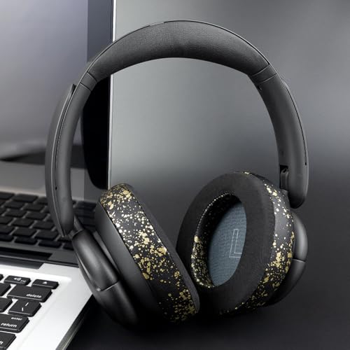 Image of SOULWIT Cooling Gel Earpads Replacement for Anker Soundcore Life Q30 /Q35 Headphones, Ear Pads Cushions with Ice Silk Fabric, High-Density Noise Isolation Foam - Black Gold
