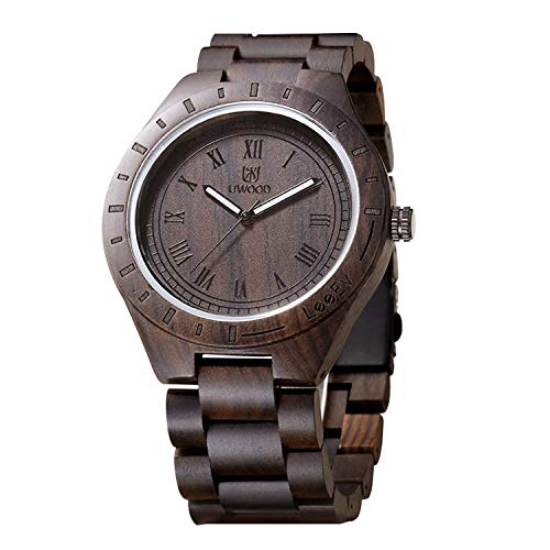 Imagen de RORIOS Moda Reloj de Madera Reloj de Hombre Analógico Cuarzo Relojes Madera Reloj de Pulsera Natural De Madera del Reloj