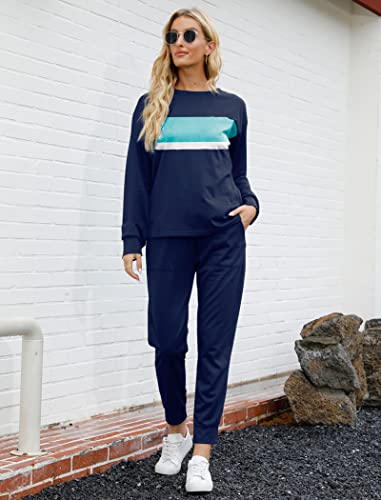Image of Bofell Lounge Sets for Women 2 Piece Fall Outfits 2023 Fashion Trending Now Sweatsuits Tracksuits with Pockets Loose Fit