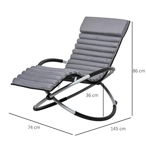 Schaukelliege Outsunny ergonomischer Schaukelstuhl 2 in 1