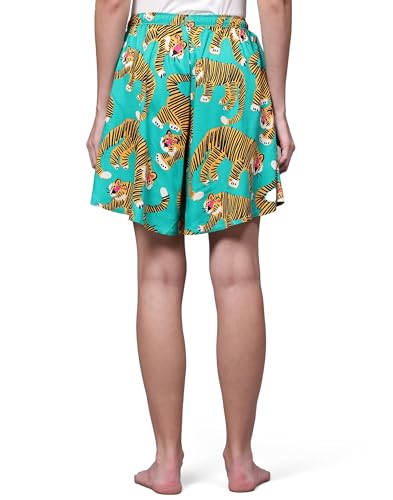 Image of B STORIES Women's Ultra-Soft Printed 100% Viscose Culotte Shorts | Soft Casual High Waist Lounge Shorts | Girls Ladies Stylish Quirky Casual Summer Beach Bottoms (S-XXL)